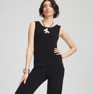 CHICO'S:  Travelers Convertible Tank, Size 1, Black